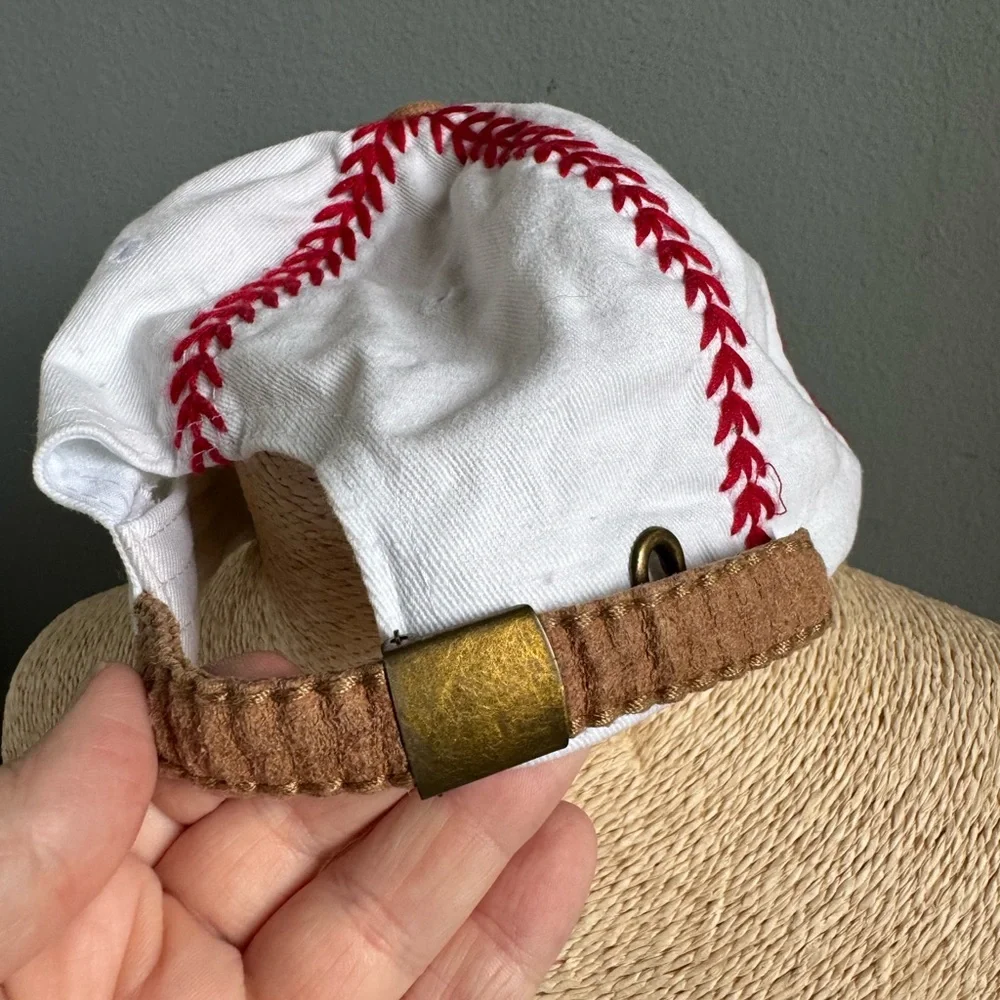 Baseball Cap with Red Stitching